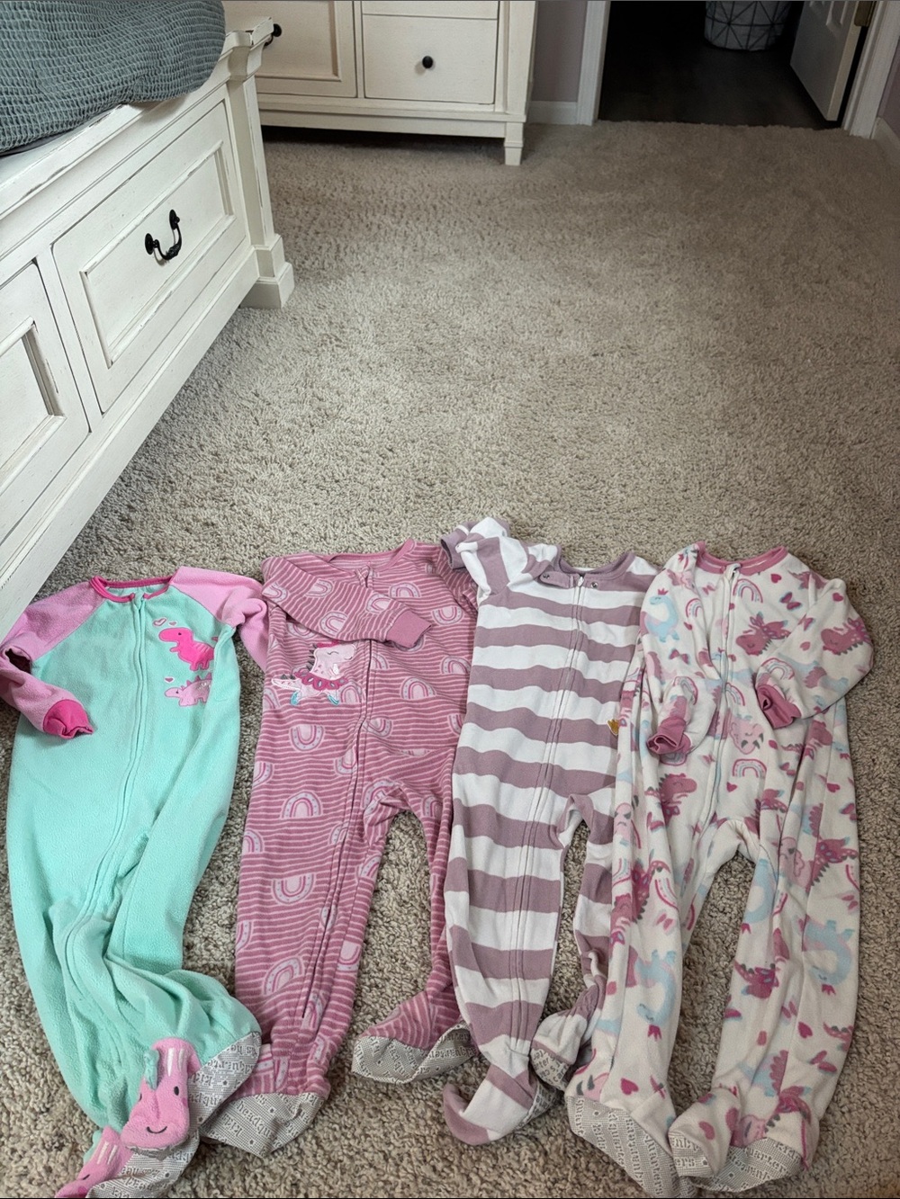 Lot of 3T footie pajamas